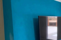 EFEITO DECORATIVO CIMENTO QUEIMADO PÉTALA AZUL 